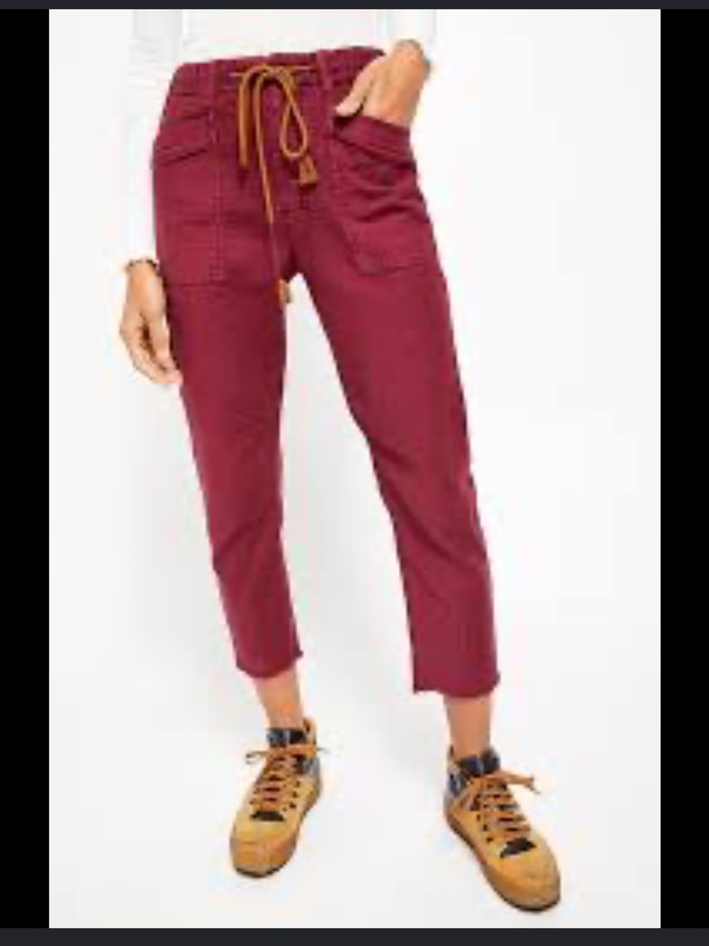 Free People utility pants with tie detail